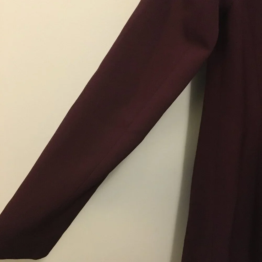 Le Château Long Burgundy Open Front Blazer Cardigan Jacket Size XXS - Picture 8 of 15